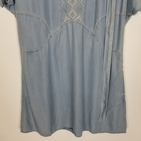 Anthropologie Holding Horses Women Lyocell Chambray Mini Dress Size M-L - Picture 4 of 6